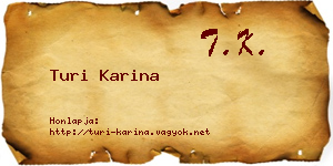 Turi Karina névjegykártya